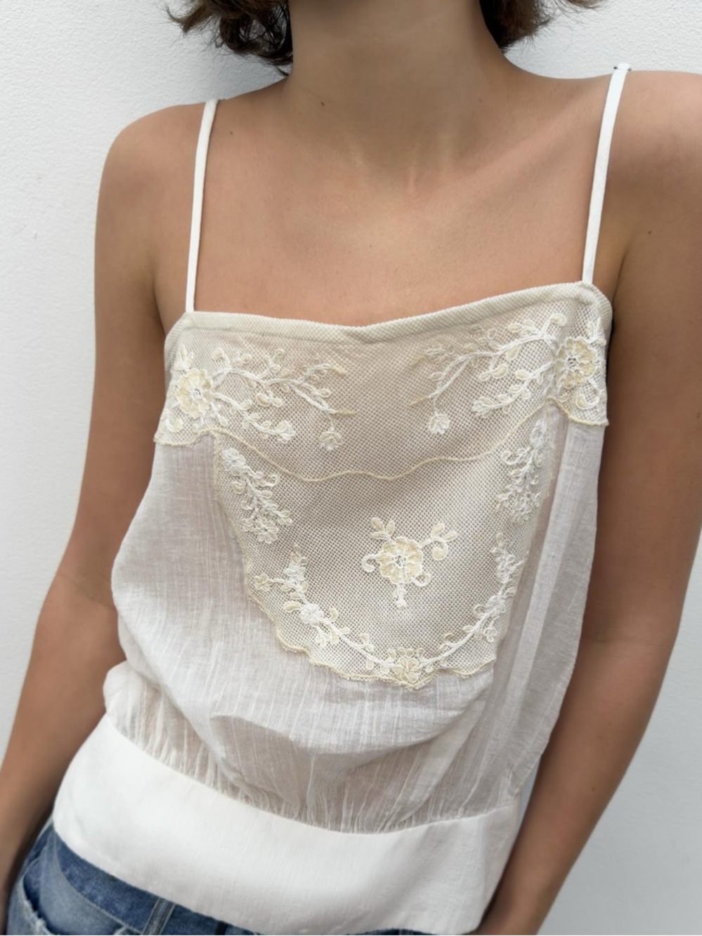 NWT Zara embroidered gauze camisole